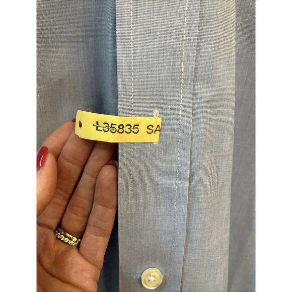 Izod Button Down Shirt Men 4XL Big Blue Premium Essentials Long Sleeve Collared - Picture 6 of 12